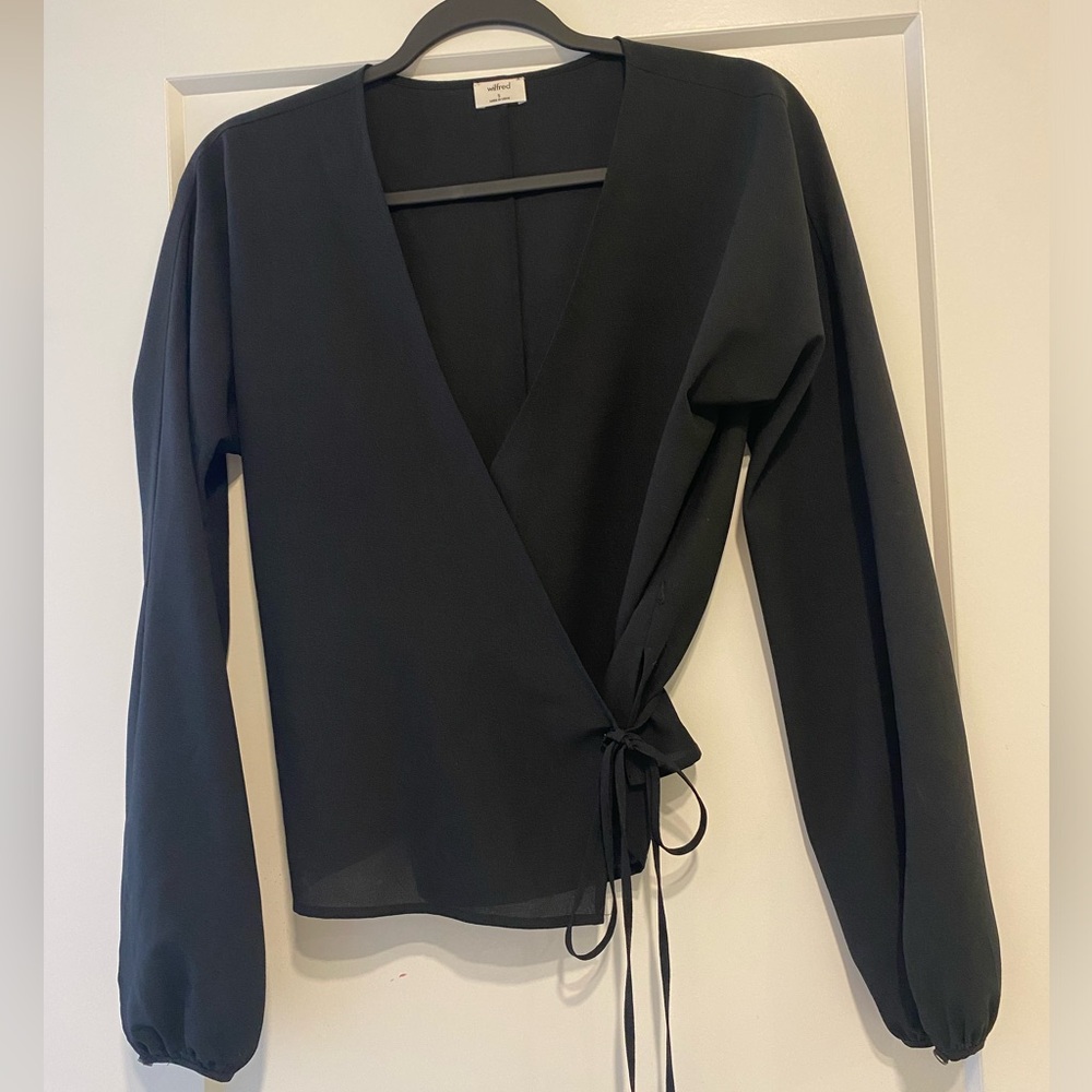 Black Wilfred Wrap Blouse